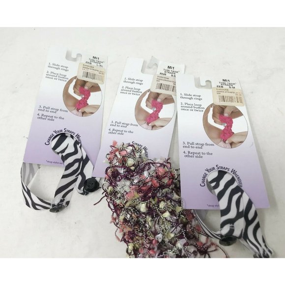 TriMI TANK STRAPS (set of 3) Zebra Print & Razzler ( L-XL & S-M) - Picture 5 of 7